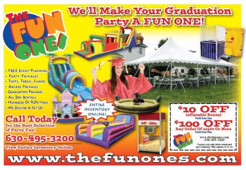 Graduation party coupon for party rental equipment